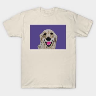 Rowan II, Canine Assisted Therapy Golden Retriever with Purple Background T-Shirt